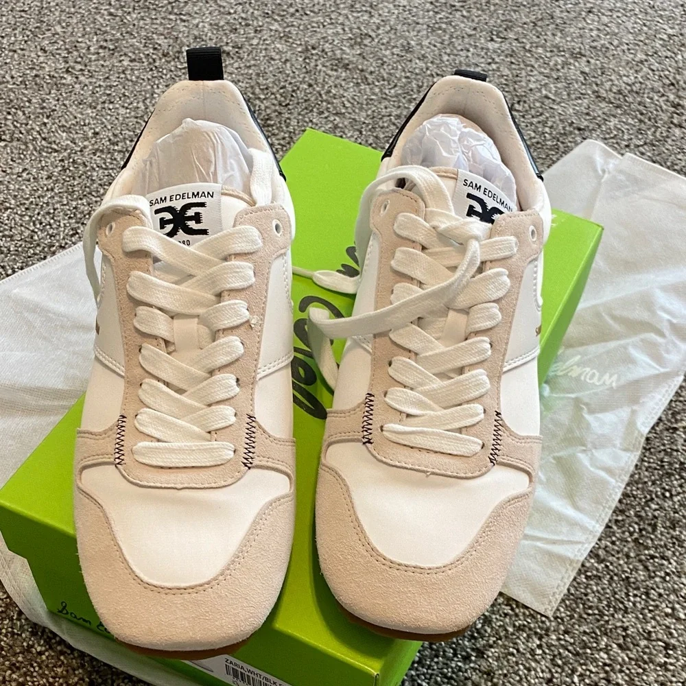 Sam Edelman Cream and White Sneakers